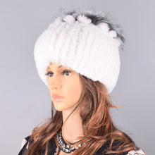 Load image into Gallery viewer, Raglaido Fur Hats for Women Winter Real Rex Rabbit Hat floral kniting female warm snow caps ladies elegant princess hat LQ11299