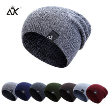 Load image into Gallery viewer, Mixed Color Baggy Beanies For Men Winter Cap Women's Outdoor Bonnet Skiing Hat Female Soft Acrylic Slouchy Knitted Hat For Boys